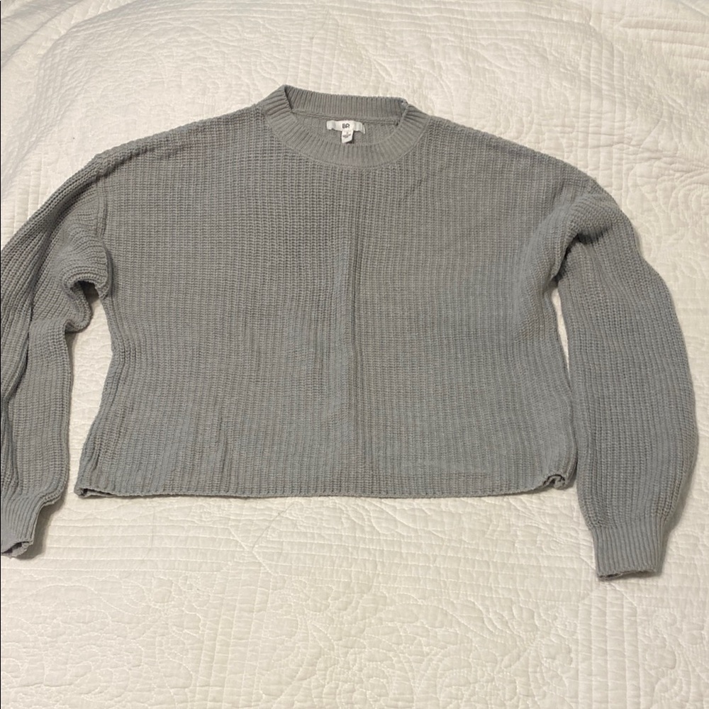 bp Gray Crew Neck Ribbed Sweater